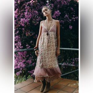 Zara Patchwork Floral Pink Maxi Dress VIRAL NWT Sold out!